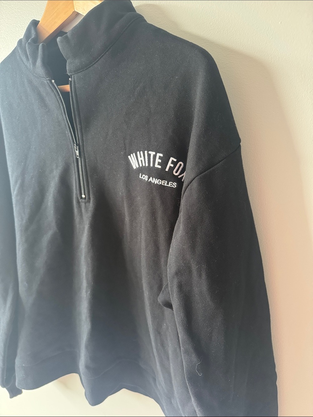 White Fox Boutique Black Half-Zip Sweatshirt - Picture 2 of 5